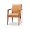 Baxton Studio Andrea Mid-Century Modern Tan Faux Leather and Walnut Brown Finished Wood 2-Piece Armchair Set 182-11401-Zoro - alternate 3